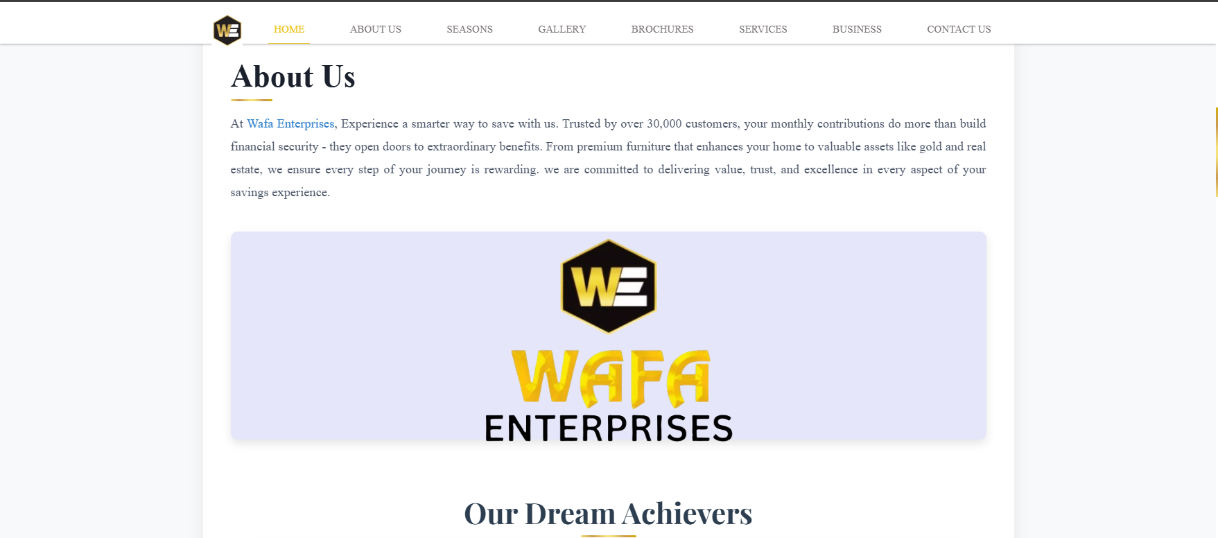 Wafa Enterprises about page